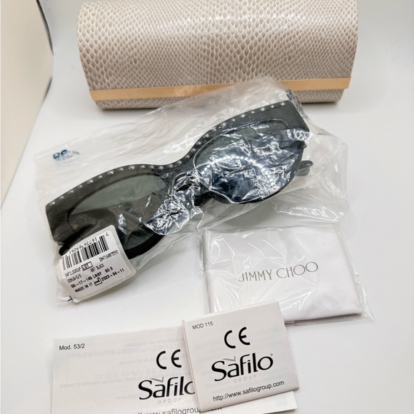 Jimmy Choo Sonja/G/S 55mm Cat-eye Sunglasses, Black/Silver Studs/Grey gradient - Picture 11 of 11